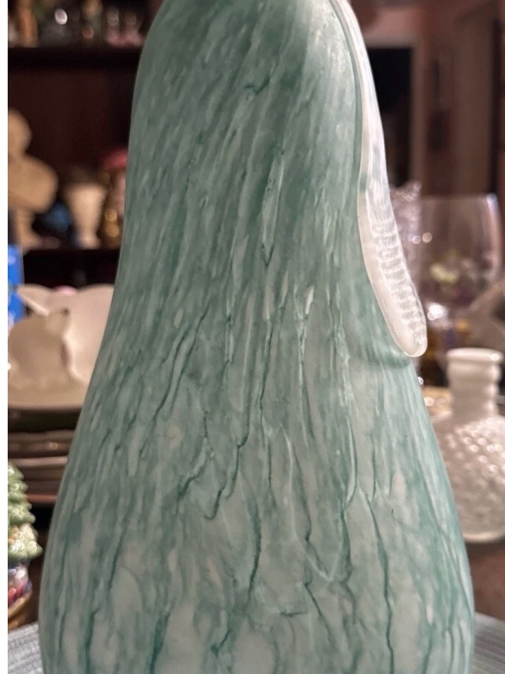 Sage Green Marble-Effect Decorative Vase